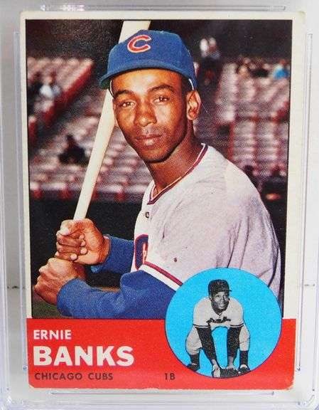 Ernie Banks 1963 Graded Baseball Card, 3.5 VG