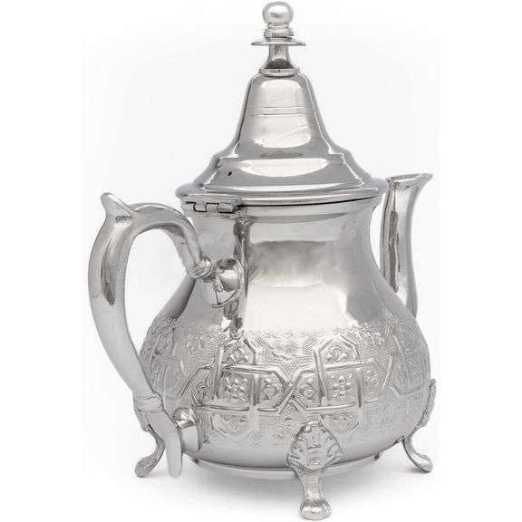 Moroccan Brass Silver-Plated Teapot