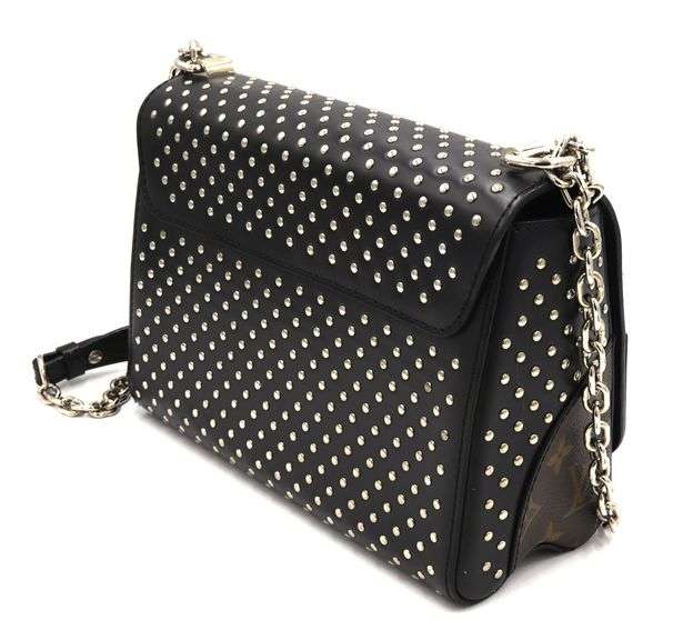 Louis Vuitton Calfskin Monogram Twist Studded Shoulder Bag
