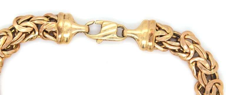 14kt Yellow gold Byzantine bracelet