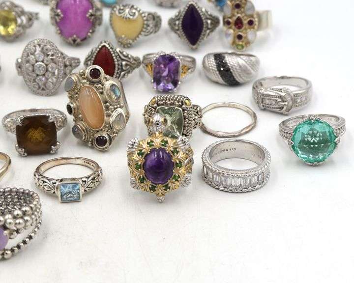 Big group lot of 925 sterling silver Judith ripka rings