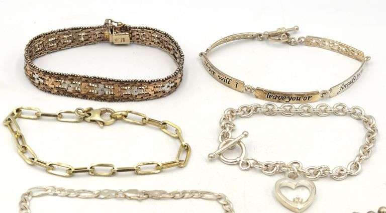Vintage 925 sterling silver group lot of 7 bracelets
