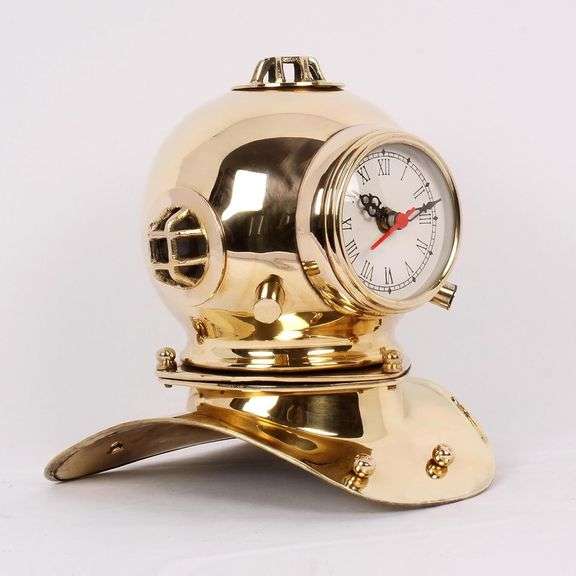 Handmade Solid Brass Diving Helmet Clock
