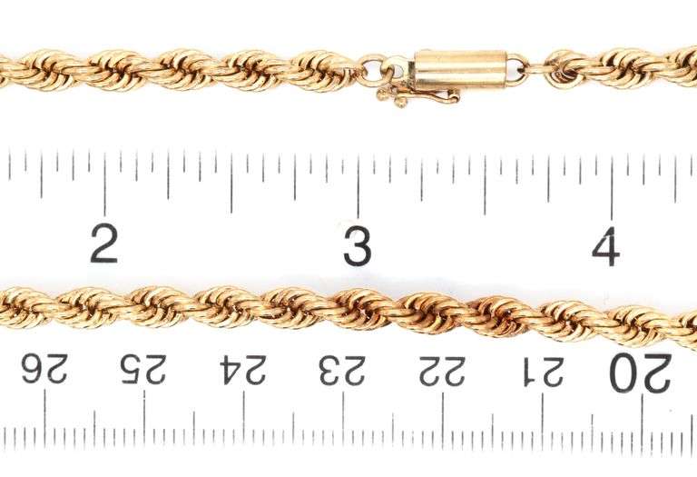14kt Yellow gold Rope chain necklace