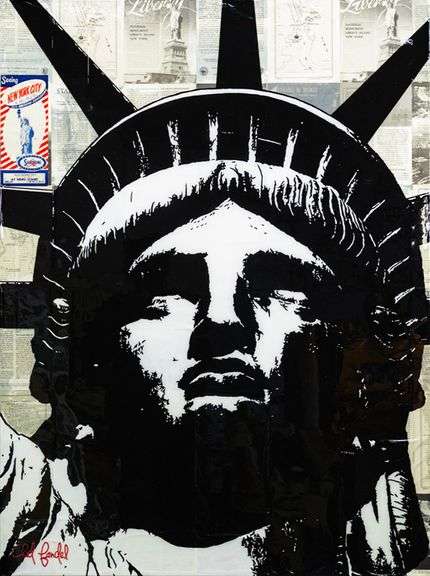 Spectacular one-of-a-kind mixed media on canvas by Chad Fandel