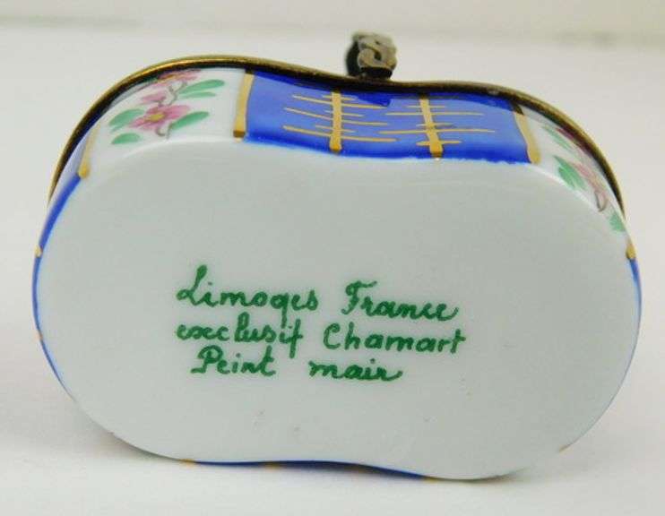 French Limoges Basket of 3 Miniature Perfume Bottles