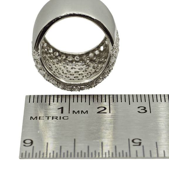 18k (750) White Gold 4 Ct Natural White Diamond Wide Band/Ring