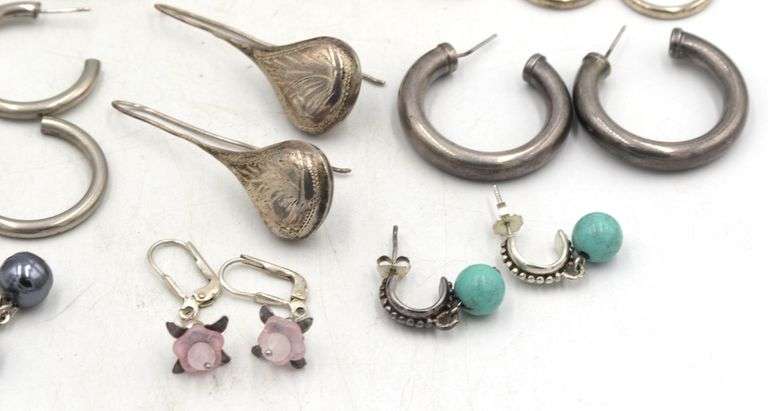 Group lot of Vintage 925 sterling silver earrings