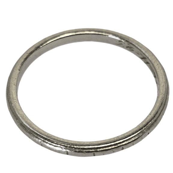 Platinum (950) - Old - Vintage - Engraved Ring Band, 2.8 Grams, Size 7