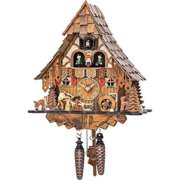 Authentic Black Forest Quartz Cuckoo Clock with Music