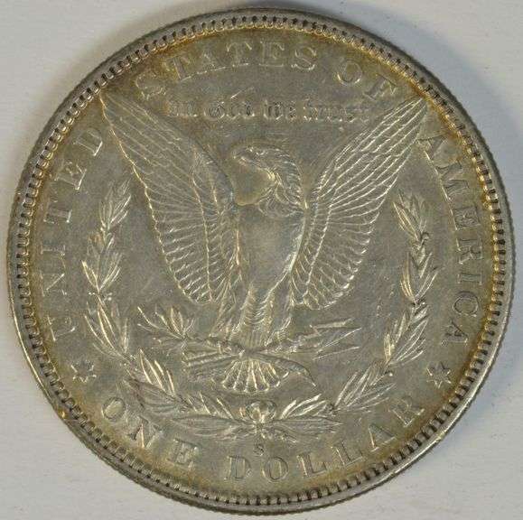 Lustrous AU 1885-S Morgan Silver Dollar. Key date