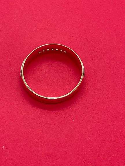 MEN'S 14K YELLOW AND WHITE GOLD DIAMOND RING / BAND