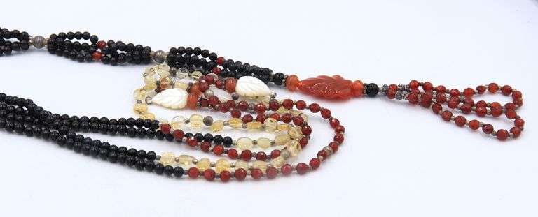 Black Onyx and Coral Necklace