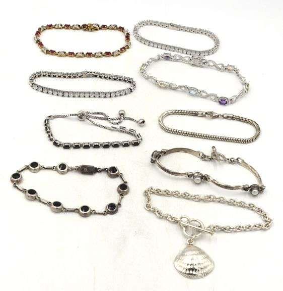 Group lot of Vintage 925 sterling silver bracelets