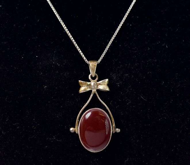 Chalcedony Gemstone Pendant Necklace in Sterling Silver