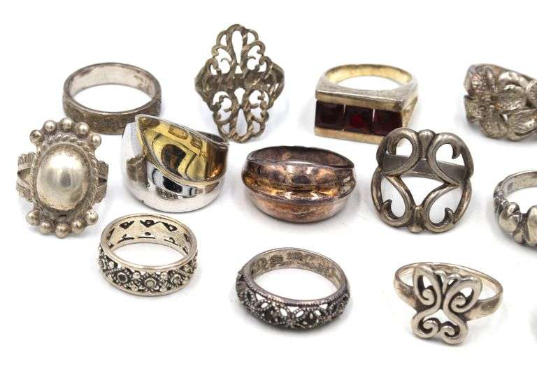 Vintage 925 sterling silver lot of rings