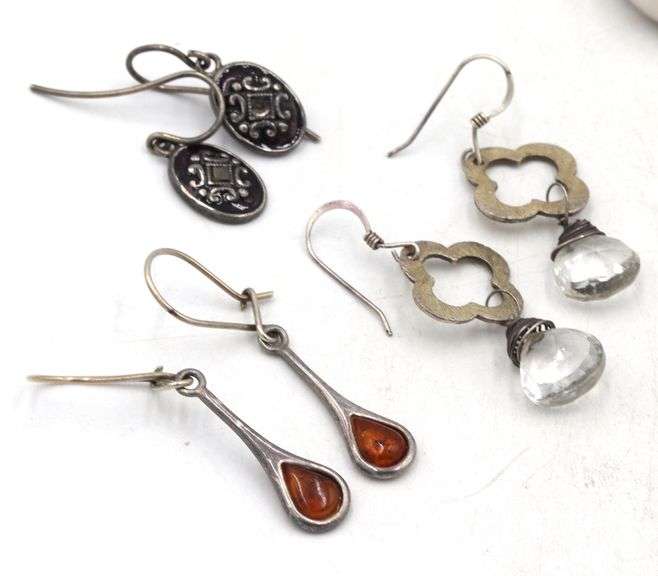 Group lot of Vintage 925 sterling silver earrings