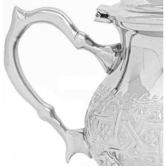 Moroccan Brass Silver-Plated Teapot