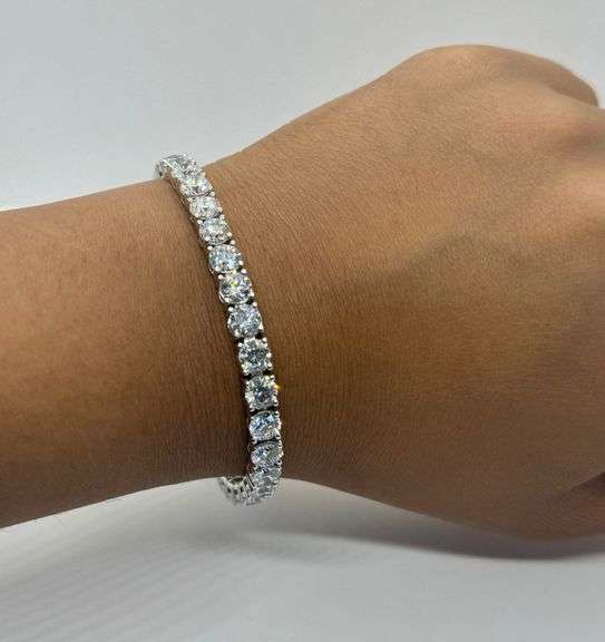 14K White Gold Lab Diamond Tennis Bracelet