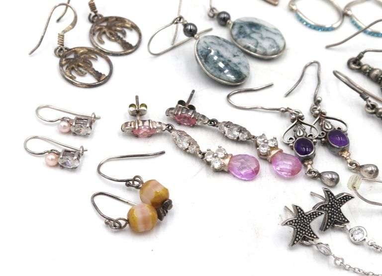 925 sterling silver group lot of earrings