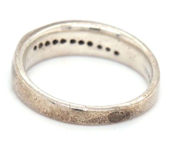 Vintage 925 sterling silver diamond band