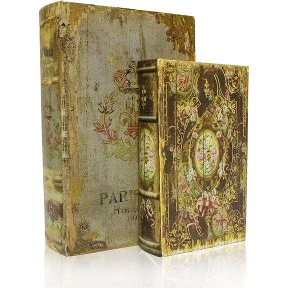Vintage Style Decorative Book Box Set Hidden Storage Boxes