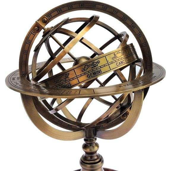 Brass Celestial Sphere with Zodiac Engravings