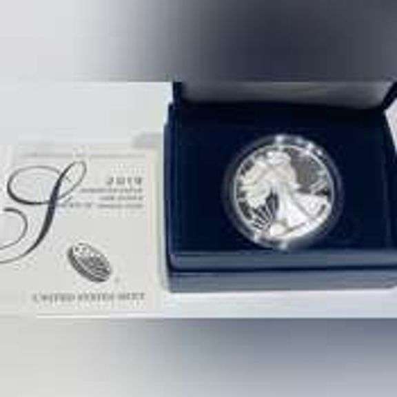 2019 S Proof Silver Eagle With Box & Paper