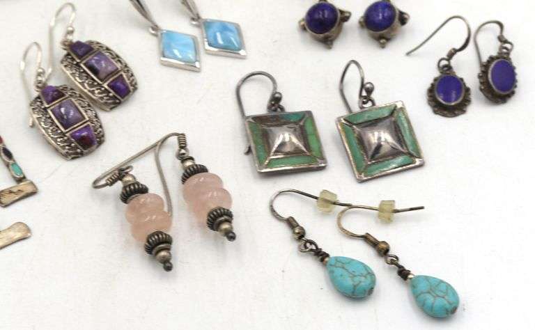 925 sterling silver group lot of earrings