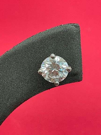 BRAND NEW 14K WHITE GOLD DIAMOND STUDS 2.10 CARAT