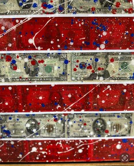 Spectacular one-of-a-kind mixed media on canvas by Chad Fandel