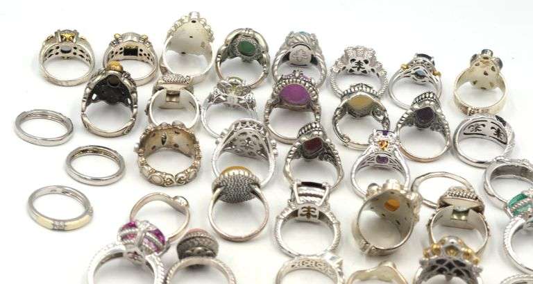 Big group lot of 925 sterling silver Judith ripka rings