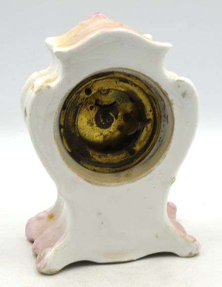 Antique Victorian porcelain ceramic wind up mantel alarm clock