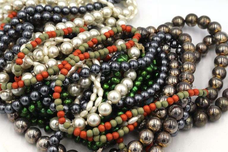 Group lot of Costume pearl necklaces
