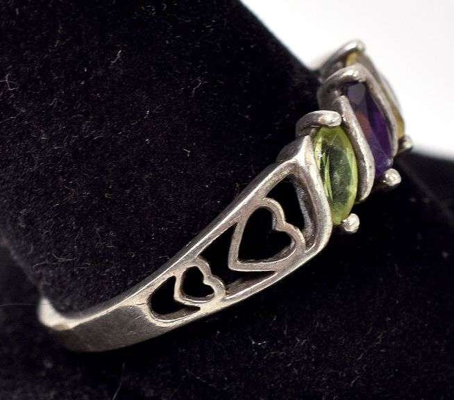Multi-Gemstone Ring in Sterling Silver