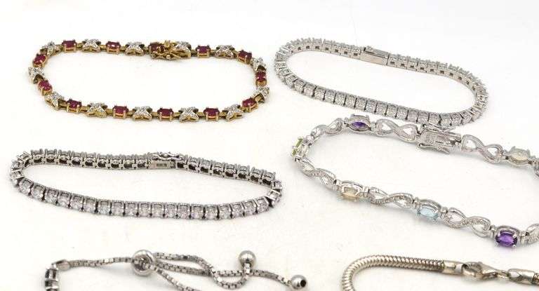 Group lot of Vintage 925 sterling silver bracelets