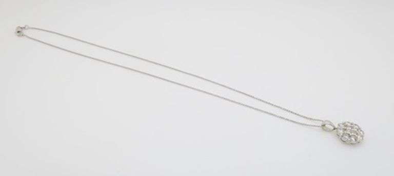Diamond Cluster Pendant Made in 14k White Gold
