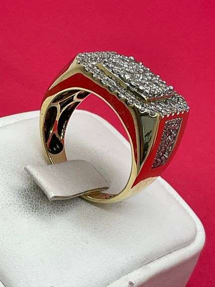 CERTIFIED BRAND NEW MEN'S 14K GOLD DIAMOND RING