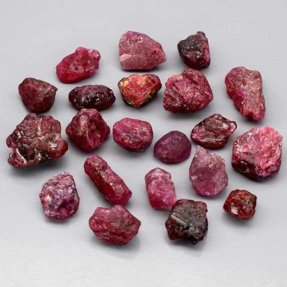 Untreated 45.02ct collectors uncut Ruby set