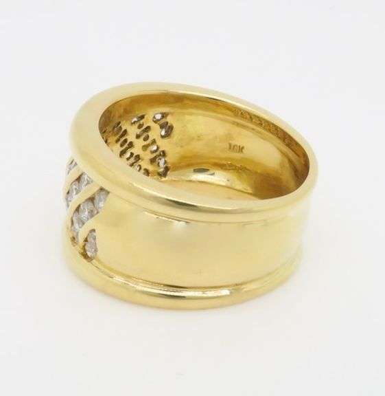 Wide Diamond Cocktail Ring Made in 18k Yellow Gold