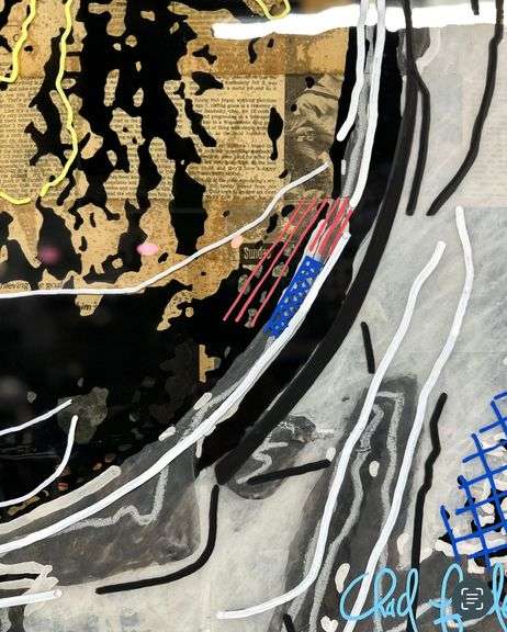 Spectacular one-of-a-kind mixed media on canvas by Chad Fandel