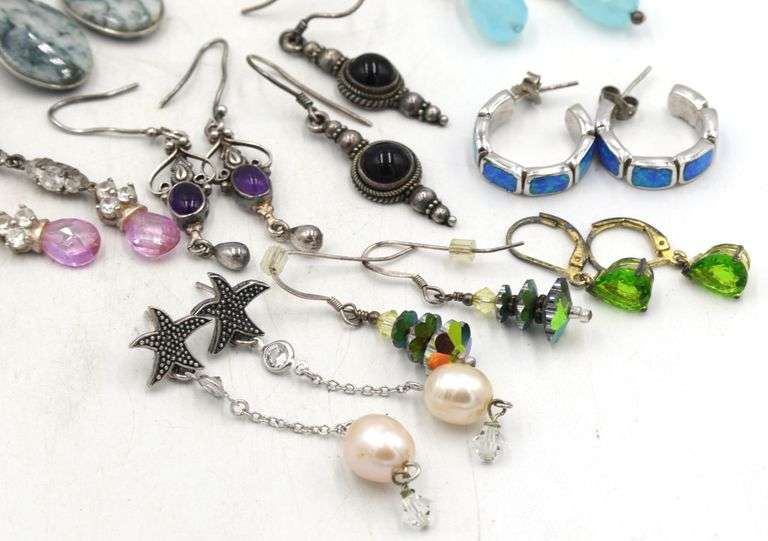 925 sterling silver group lot of earrings