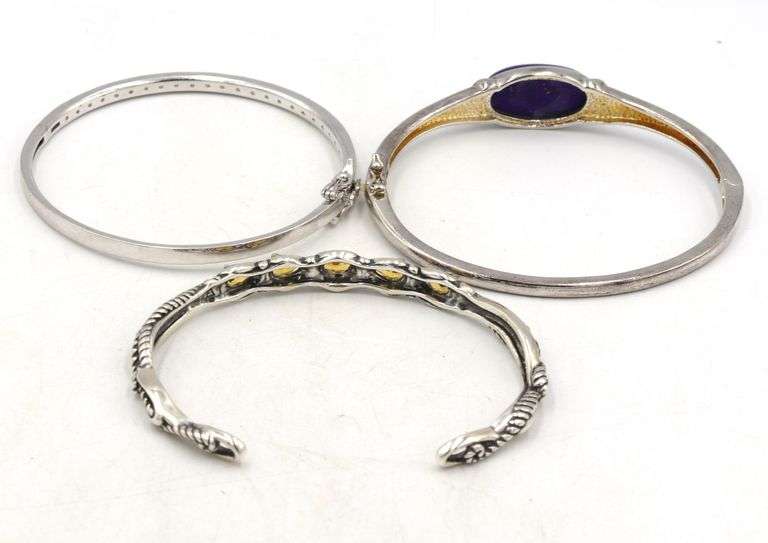 Lot of 3 Vintage 925 sterling silver bangles