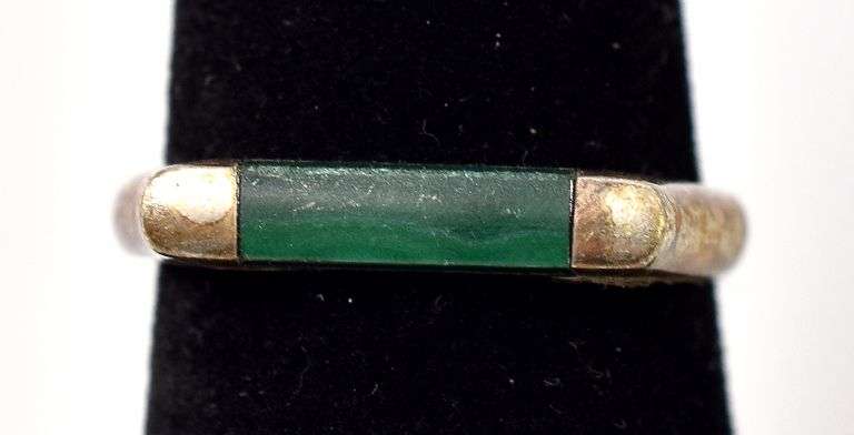 Malachite Gemstone Ring in Sterling Silver