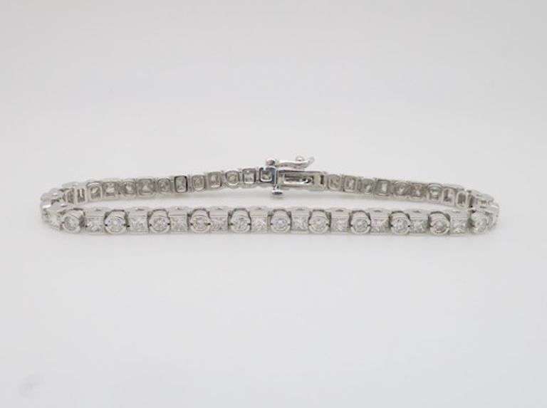 6.50CTW Earth Mined Diamond Bracelet made with Princess & Round Diamonds