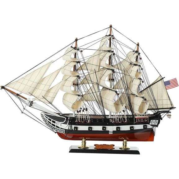 1797 USS Constitution Wooden Fully Assembled Sailboat