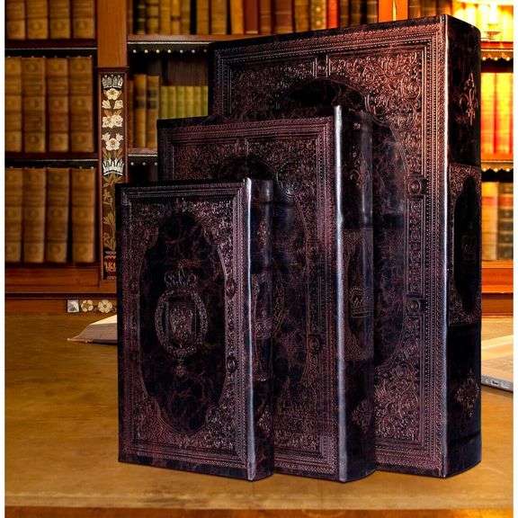 Classic Decorative Book Hidden Storage Box Set of 3