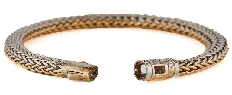 John Hardy Classic 5.0MM Large Reversible Bracelet in 18K and Sterling