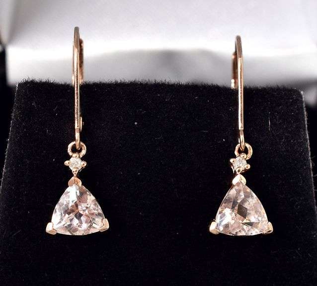 Darling 10K rose Gold Colorless Quartz Gemstone Dangle Earrings