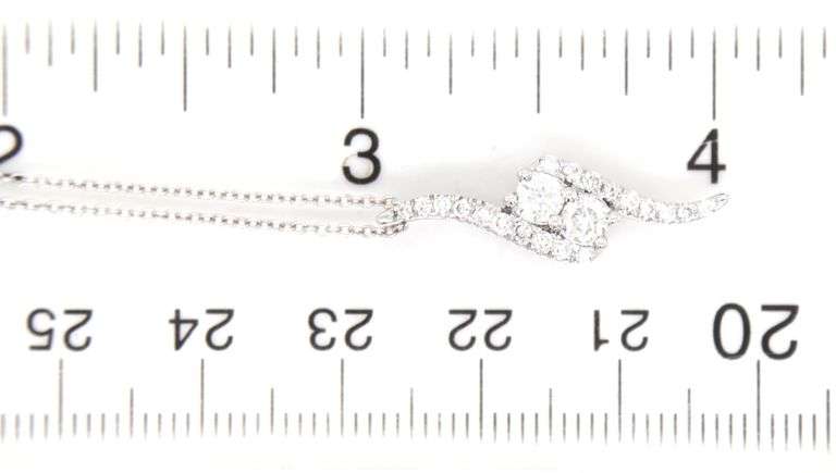 14kt White gold ever us 0.50ctw 2 tone bypass pendant on chain
